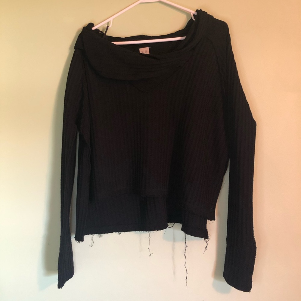 Black Free People Long Sleeve Shirt